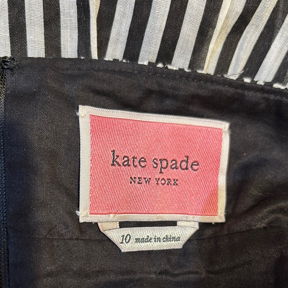 NWOT Kate Spade Black and White/Pink Flowers Dress Size 10 - Picture 11 of 12